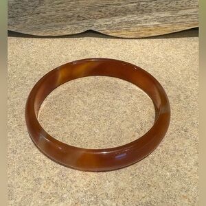 8.5” Hololith Bangle Stone Bracelet,  Carnelian Agate, Sardonix Agate Large Size